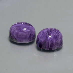 5.81 ct Violet Charoite Stone, Natural Charoite in Oval Cabochon Shape for Sale
