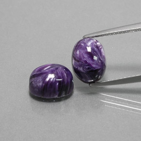 5.27 ct Violet Charoite Gemstone, Charoite Gem in Oval Cabochon Shape for Sale.