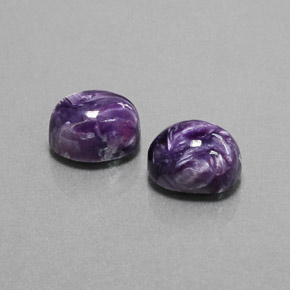 5.27 ct Violet Charoite Stone, Natural Charoite in Oval Cabochon Shape for Sale