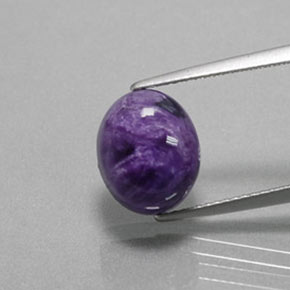 5.15 ct Violet Charoite Gemstone, Charoite Gem in Oval Cabochon Shape for Sale.