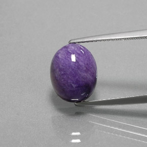 4.20 ct Violet Charoite Gemstone, Charoite Gem in Oval Cabochon Shape for Sale.
