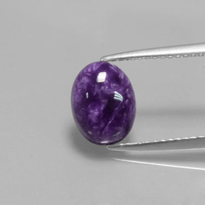 2.00 ct Violet Charoite Gemstone, Charoite Gem in Oval Cabochon Shape for Sale.