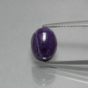 2.56 ct Violet Charoite Gemstone, Charoite Gem in Oval Cabochon Shape for Sale.