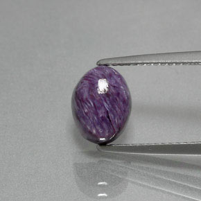 2.10 ct Violet Charoite Gemstone, Charoite Gem in Oval Cabochon Shape for Sale.