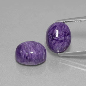 6.51 ct Violet Charoite Gemstone, Charoite Gem in Oval Cabochon Shape for Sale.