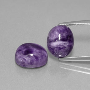 6.47 ct Violet Charoite Gemstone, Charoite Gem in Oval Cabochon Shape for Sale.