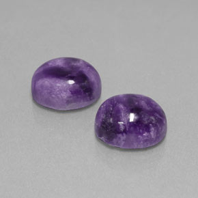 6.47 ct Violet Charoite Stone, Natural Charoite in Oval Cabochon Shape for Sale