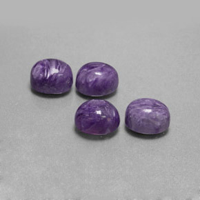 11.40 ct Violet Charoite Stone, Natural Charoite in Oval Cabochon Shape for Sale