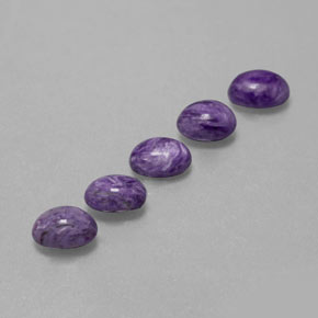 3.94 ct Violet Charoite Gemstone, Charoite Gem in Oval Cabochon Shape for Sale.
