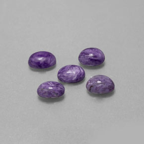 3.94 ct Violet Charoite Stone, Natural Charoite in Oval Cabochon Shape for Sale