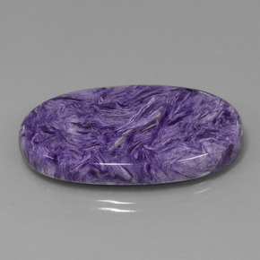 52.34 ct Violet Charoite Stone, Natural Charoite in Oval Cabochon Shape for Sale