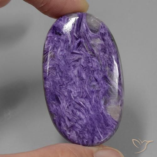 58.38 ct Oval Charoite, 39.8 x 23.5 mm From Russia, Photo A