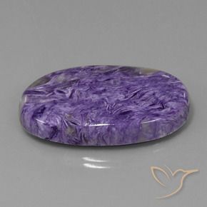 58.38 ct Violet Charoite Stone, Natural Charoite in Oval Cabochon Shape for Sale
