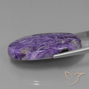 Charoite Gemstone in 39.8 x 23.5 mm Size for Sale, Charoite Stone in Dark Violet Color