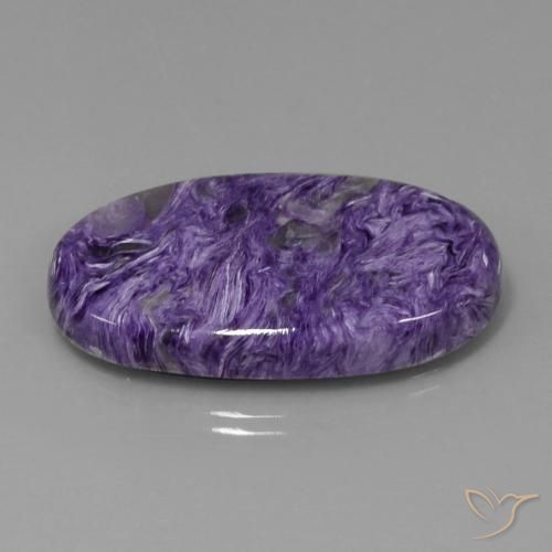 50.99 ct Violet Charoite Stone, Natural Charoite in Oval Cabochon Shape for Sale