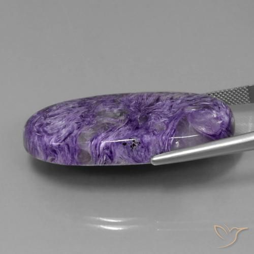Charoite Gemstone in 39.7 x 22.3 mm Size for Sale, Charoite Stone in Velvet Purple Violet Color