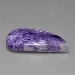 32.38 ct Violet Charoite Stone, Natural Charoite in Half Heart Cabochon Shape for Sale
