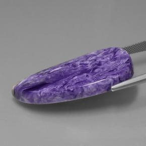 Charoite Gemstone in 37.8 x 18 mm Size for Sale, Charoite Stone in Medium-Dark Violet Color