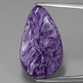 10.34 ct Violet Charoite Gemstone, Charoite Gem in Pear Cabochon Shape for Sale.