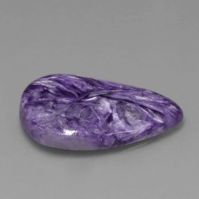 10.34 ct Violet Charoite Stone, Natural Charoite in Pear Cabochon Shape for Sale