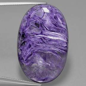 38.15 ct Violet Charoite Gemstone, Charoite Gem in Oval Cabochon Shape for Sale.