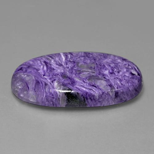 49.22 ct Violet Charoite Stone, Natural Charoite in Oval Cabochon Shape for Sale