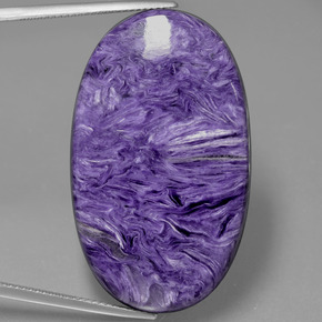 53.84 ct Violet Charoite Gemstone, Charoite Gem in Oval Cabochon Shape for Sale.