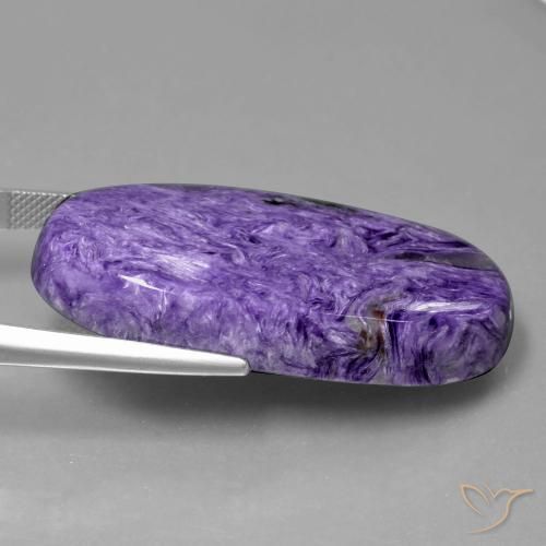 Charoite Gemstone in 39.4 x 20.5 mm Size for Sale, Charoite Stone in Velvet Purple Violet Color