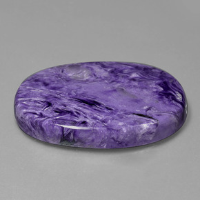 84.93 ct Violet Charoite Stone, Natural Charoite in Oval Cabochon Shape for Sale