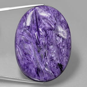 107.30 ct Violet Charoite Gemstone, Charoite Gem in Oval Cabochon Shape for Sale.