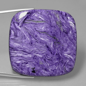 93.43 ct Violet Charoite Gemstone, Charoite Gem in Cushion Cabochon Shape for Sale.