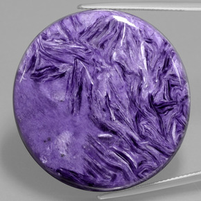 77.96 ct Violet Charoite Gemstone, Charoite Gem in Round Cabochon Shape for Sale.