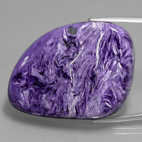 63.04 ct Violet Charoite Gemstone, Charoite Gem in Fancy Cabochon Shape for Sale.