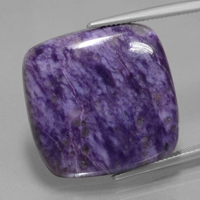 39.43 ct Violet Charoite Gemstone, Charoite Gem in Cushion Cabochon Shape for Sale.