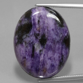 31.77 ct Violet Charoite Gemstone, Charoite Gem in Oval Cabochon Shape for Sale.