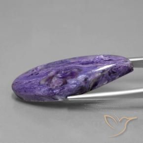 Charoite Gemstone in 41.9 x 14.8 mm Size for Sale, Charoite Stone in Medium-Dark Violet Color