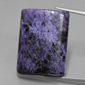 44.70 ct Violet Charoite Gemstone, Charoite Gem in Baguette Cabochon Shape for Sale.
