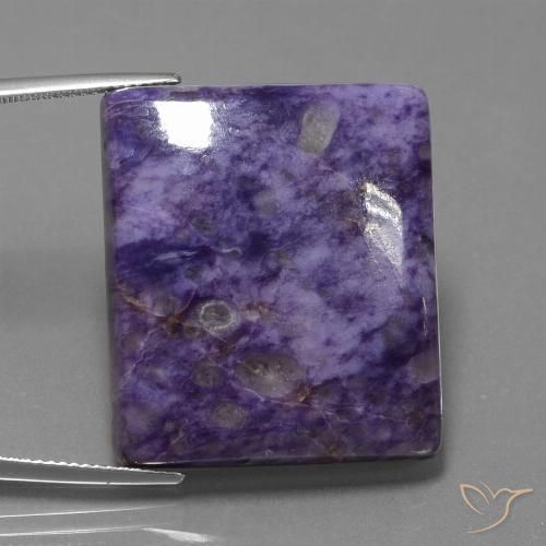 54.21 ct Baguette Charoite, 28.8 x 25 mm From Russia, Photo A