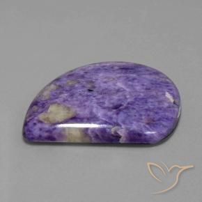 54.00 ct Violet Charoite Stone, Natural Charoite in Half Heart Cabochon Shape for Sale