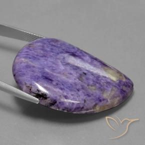 Charoite Gemstone in 39.1 x 28 mm Size for Sale, Charoite Stone in Medium Violet Color