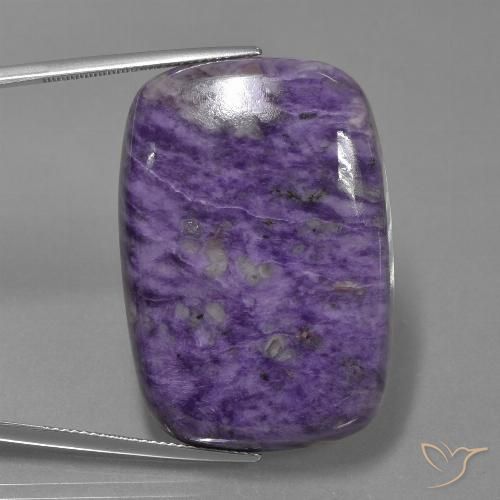 63.74 ct Cushion Charoite, 36.4 x 25.2 mm From Russia, Photo A