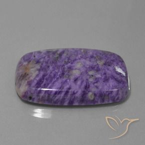 63.74 ct Violet Charoite Stone, Natural Charoite in Cushion Cabochon Shape for Sale