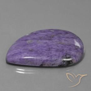 62.63 ct Violet Charoite Stone, Natural Charoite in Half Heart Cabochon Shape for Sale