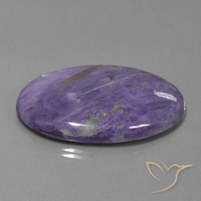 63.83 ct Violet Charoite Stone, Natural Charoite in Oval Cabochon Shape for Sale