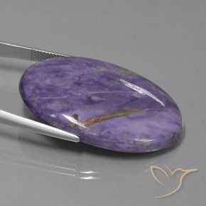 Charoite Gemstone in 41.6 x 27.6 mm Size for Sale, Charoite Stone in Dark Violet Color
