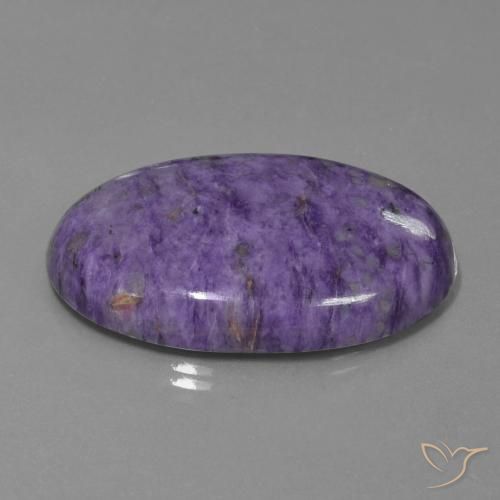 62.41 ct Violet Charoite Stone, Natural Charoite in Oval Cabochon Shape for Sale