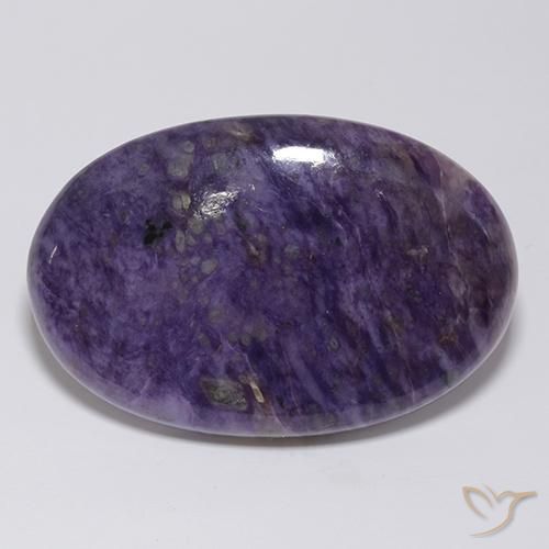 61.63 ct Violet Charoite Stone, Natural Charoite in Oval Cabochon Shape for Sale