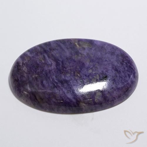 Charoite Gemstone in 40.7 x 27.1 mm Size for Sale, Charoite Stone in Dark Violet Color