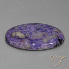 71.35 ct Violet Charoite Stone, Natural Charoite in Oval Cabochon Shape for Sale