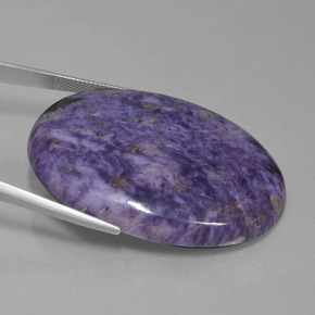 Charoite Gemstone in 48.6 x 35.5 mm Size for Sale, Charoite Stone in Violet Color